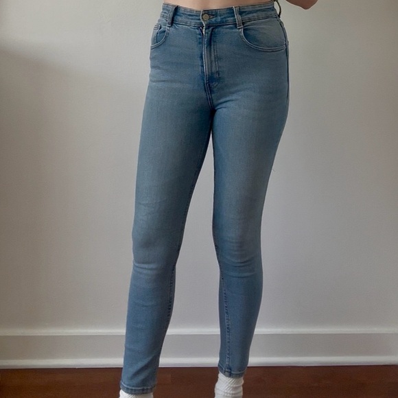 Zara Classic Blue Denim Pants - Picture 1 of 6